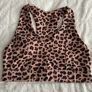 Fabletics Women's On The Go Medium Impact Cheetah Print Sports Bra XL